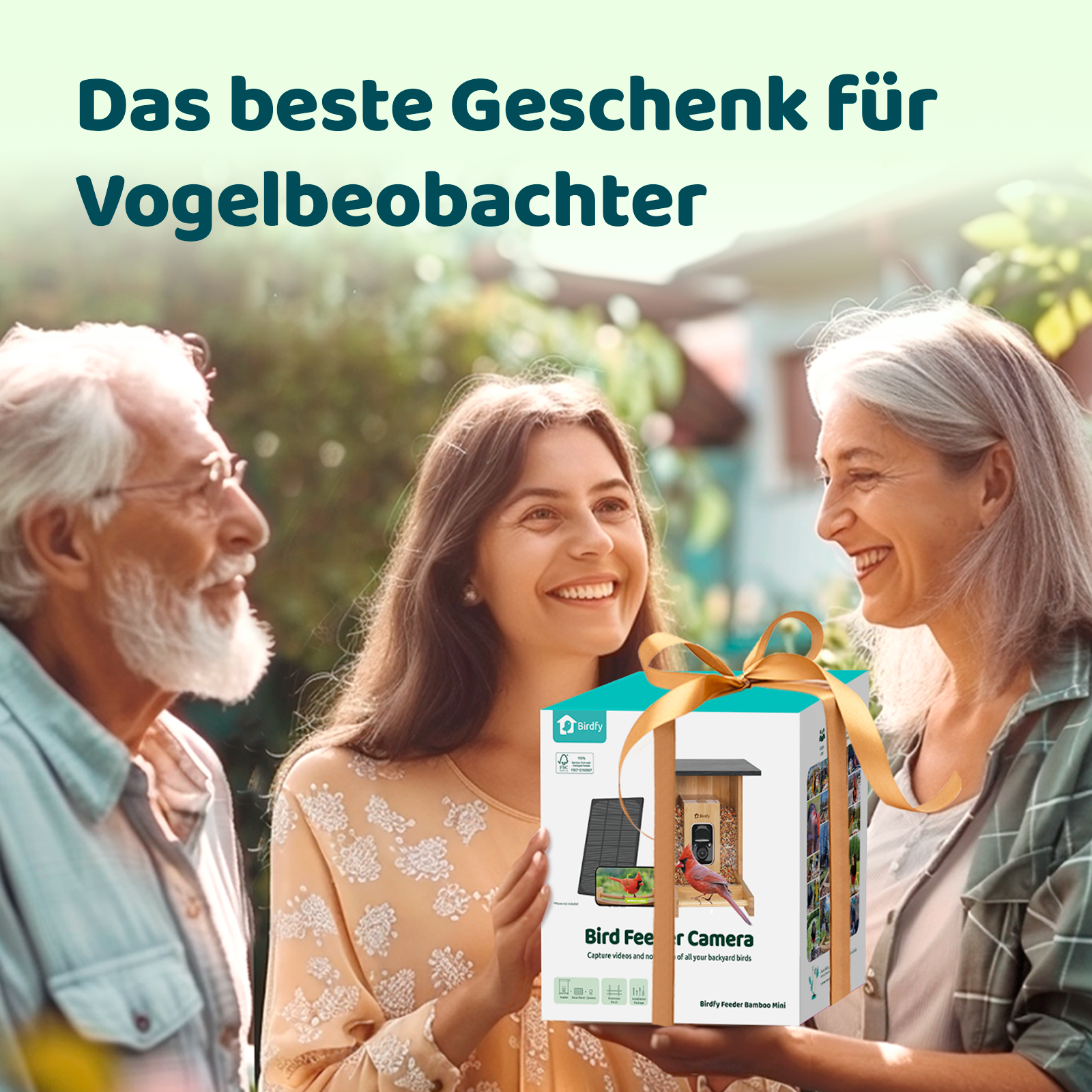 Birdfy Feeder Bamboo Mini - Ökologischer Vogel-Fütterer mit Kamera