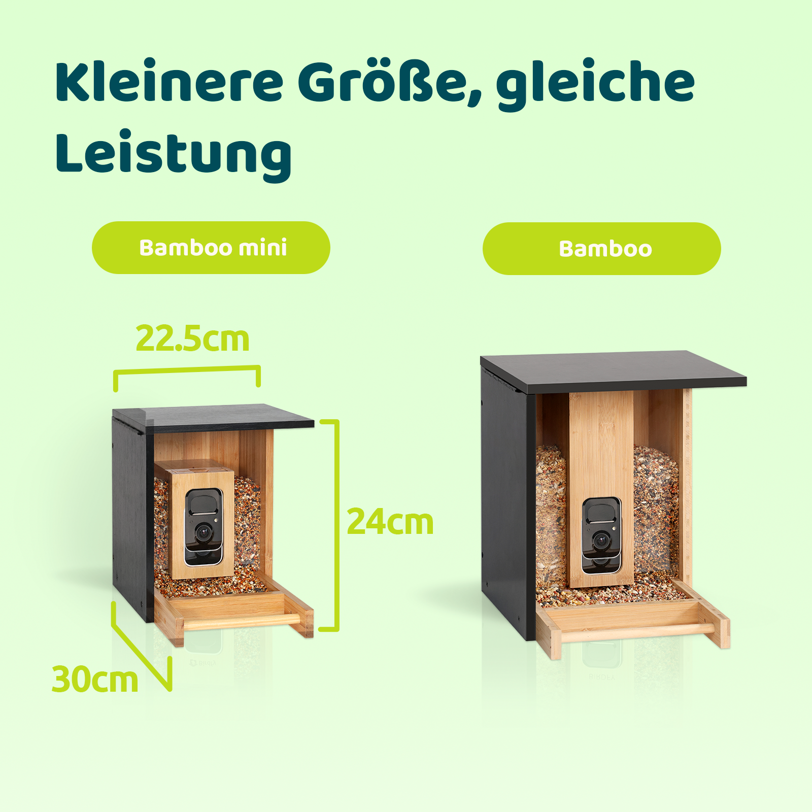 Birdfy Feeder Bamboo Mini - Ökologischer Vogel-Fütterer mit Kamera