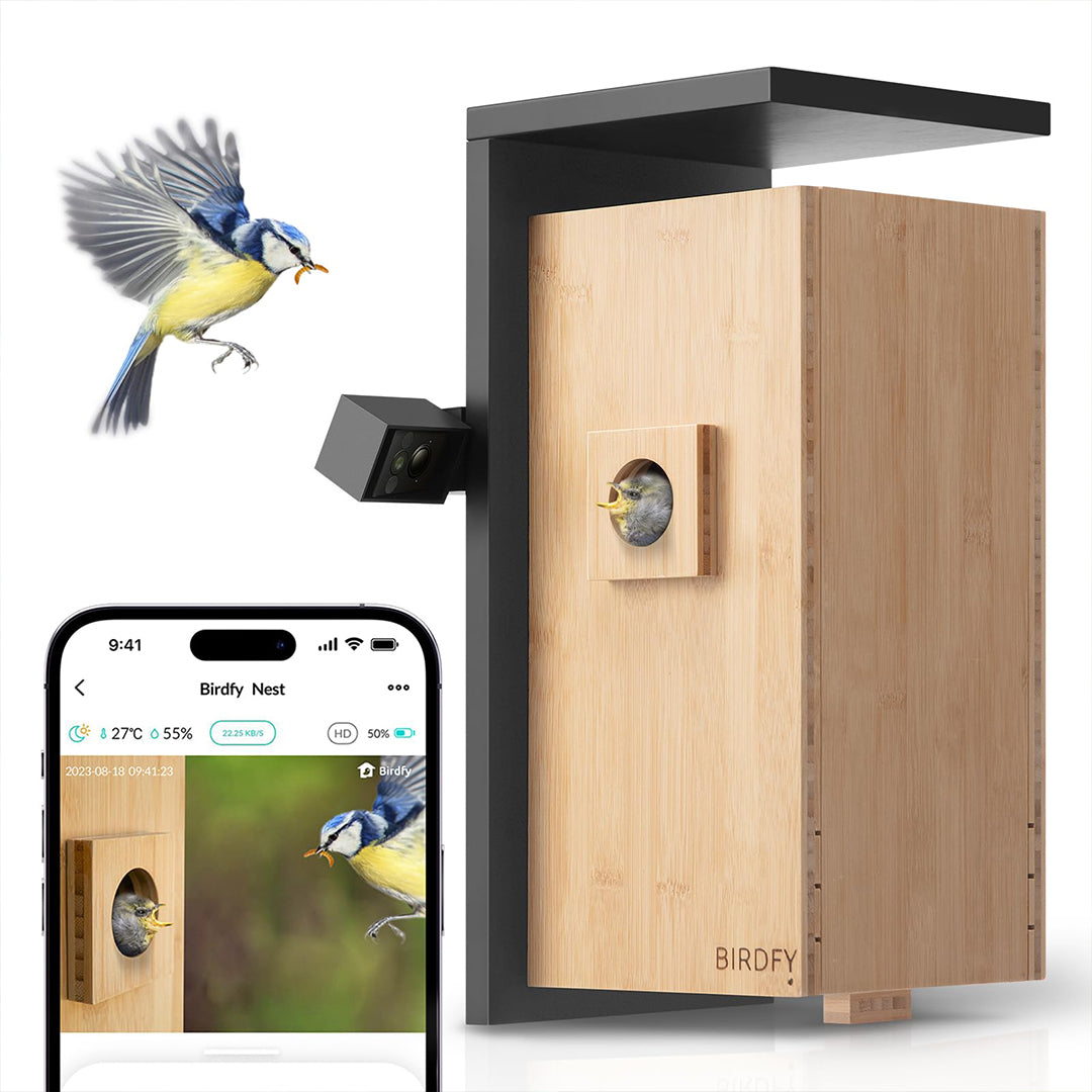 Birdfy Nest- Smart Vogelhaus mit Doppelkamera 1080P Automatische Aufzeichnung Vogel Nester, Schlüpfen