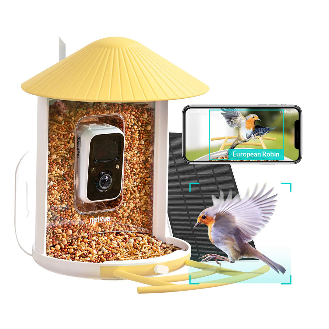 Birdfy Feeder mit Panel Solar- Vogelfutterhaus-Kamera, bestes Geschenk für Mama / Papa / Vogelliebhaber