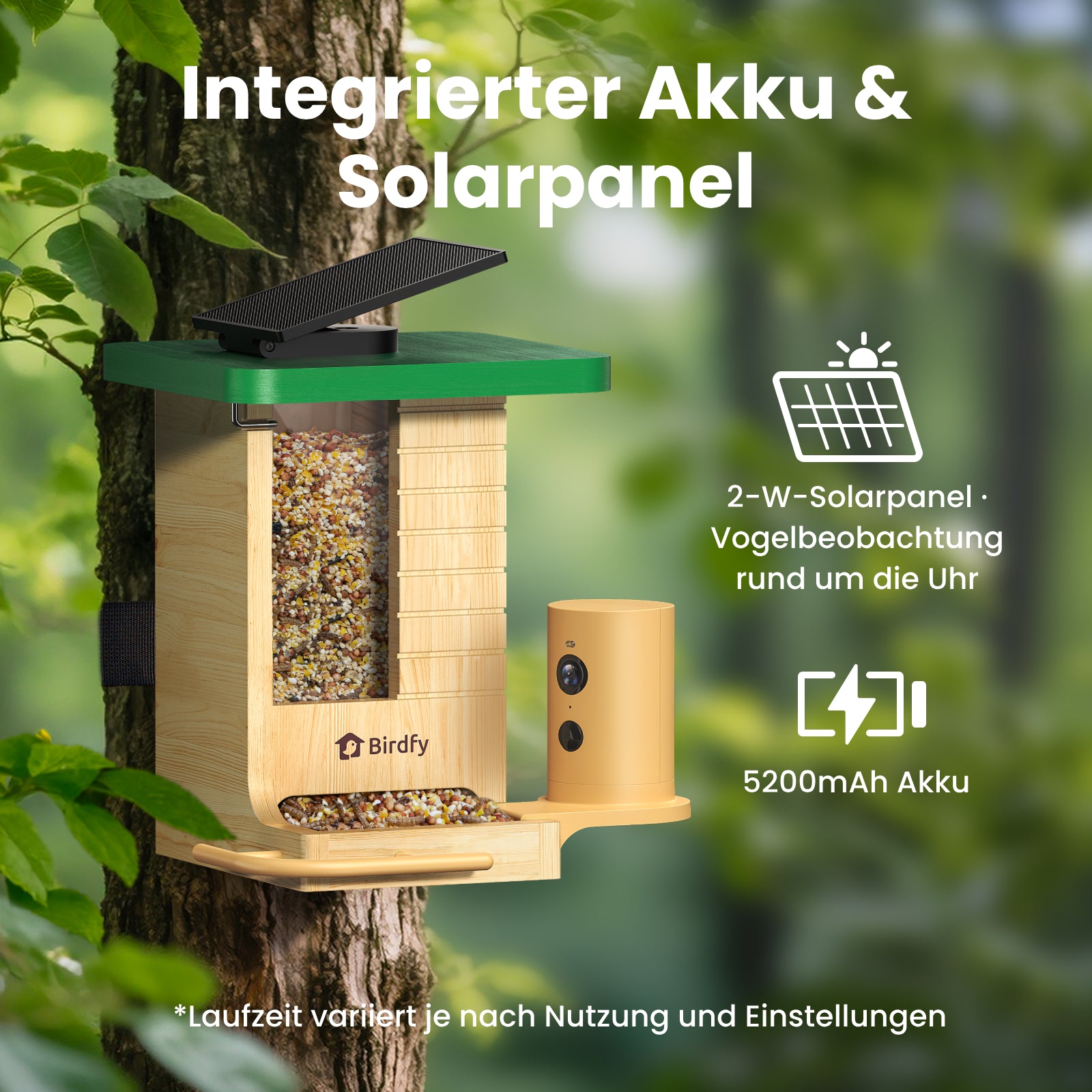 Birdfy Feeder Wood – Holziger Smart-Fütterer mit Kamera