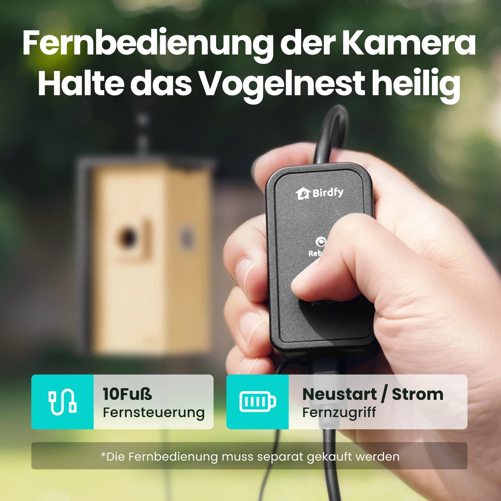 Birdfy Nest - Holzernes Smart-Vogelhaus mit Kamera
