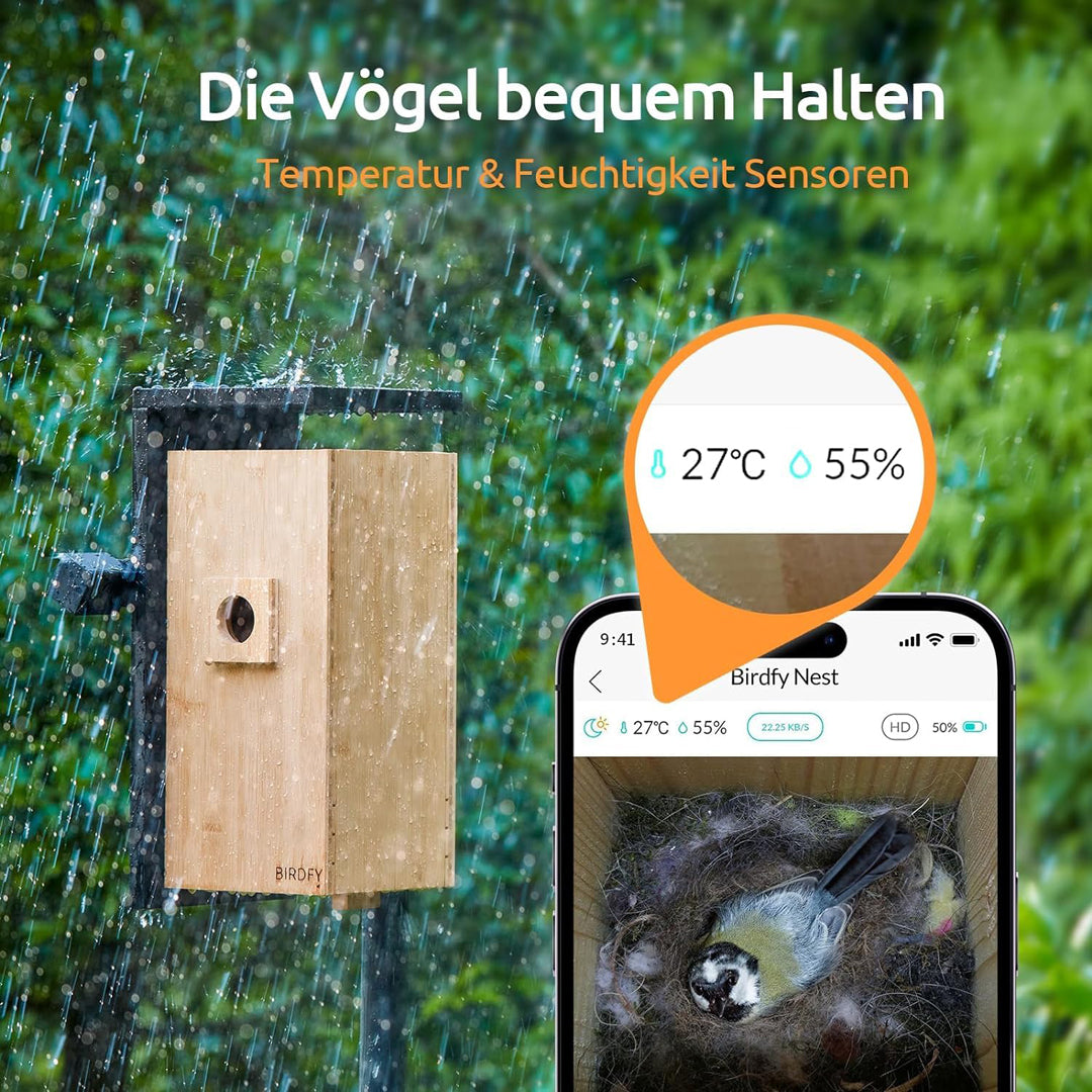 Birdfy Nest- Smart Vogelhaus mit Doppelkamera 1080P Automatische Aufzeichnung Vogel Nester, Schlüpfen